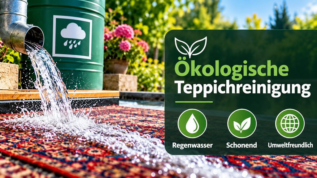 Teppichreinigung mit Regenwasser im ökologischen Garten