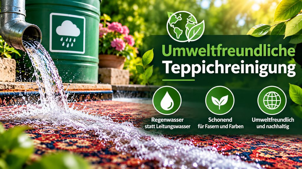 Umweltfreundliche Teppichreinigung mit Regenwasser im Garten